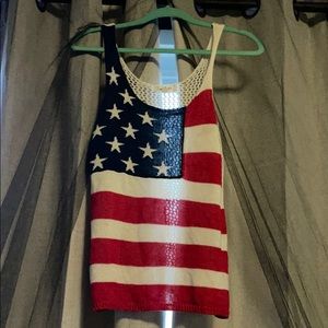 American flag knit tank top